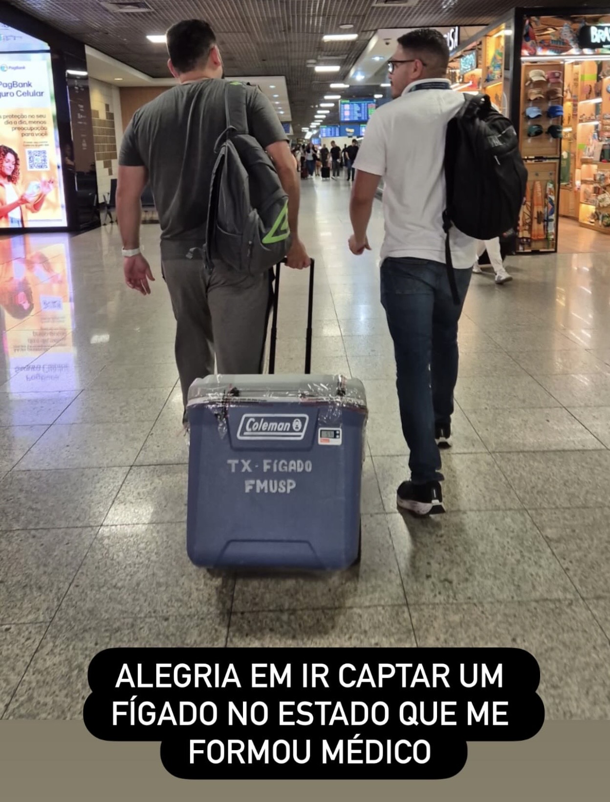 Alegria em ir captar um fígado no estado que me formou médico.